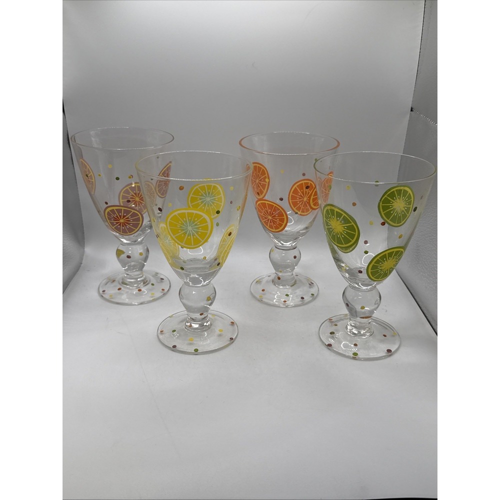Laurie Gates Citrus Themed Drinking Glasses‎ - Set of 4